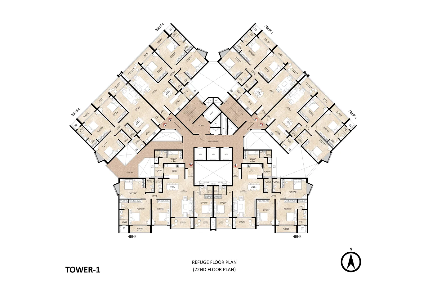 Tree Clouds at SP Kingstown 3 BHK Comfort Floor Plan