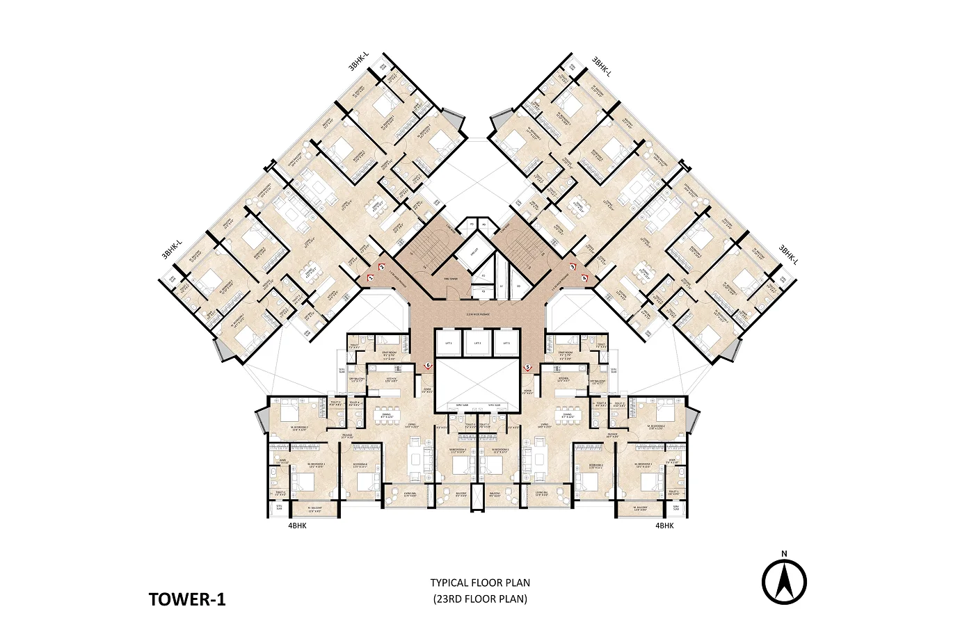 Tree Clouds at SP Kingstown 3 BHK Luxury Floor Plan
