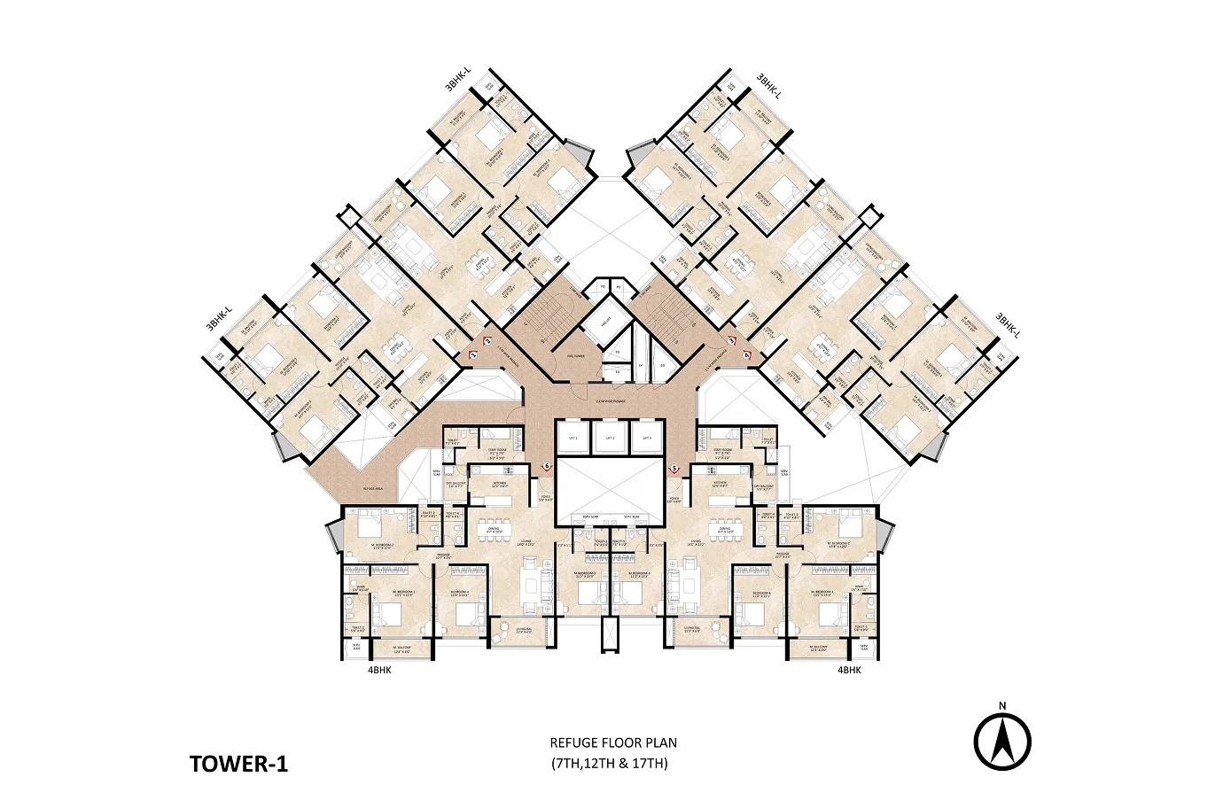 Tree Clouds at SP Kingstown 3 BHK Grande Floor Plan