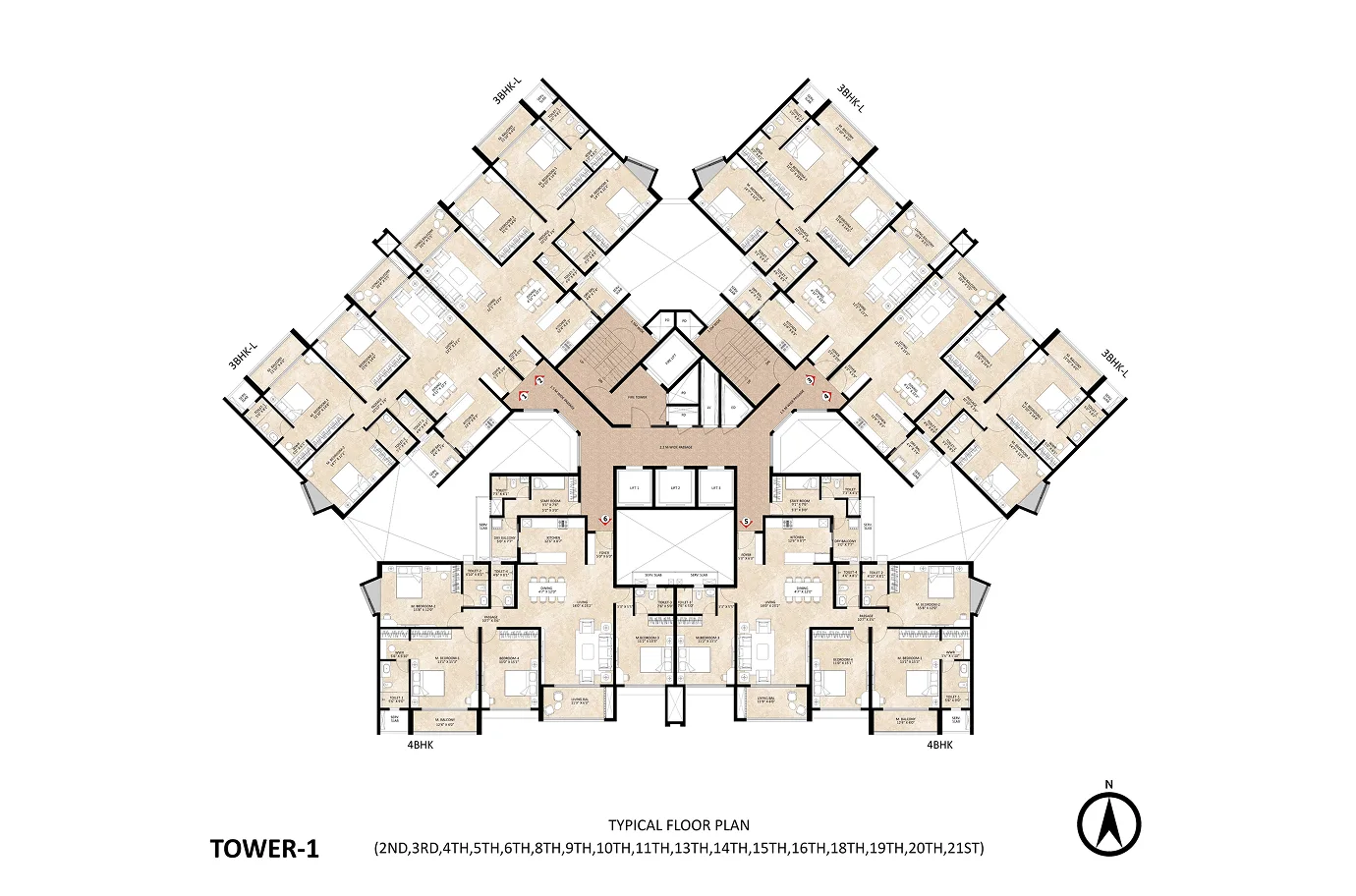 Tree Clouds at SP Kingstown 4 BHK Sky Residence Floor Plan