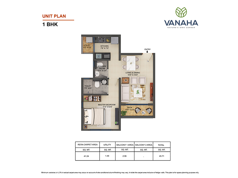 Vanaha 1 BHK Nature Haven Floor Plan