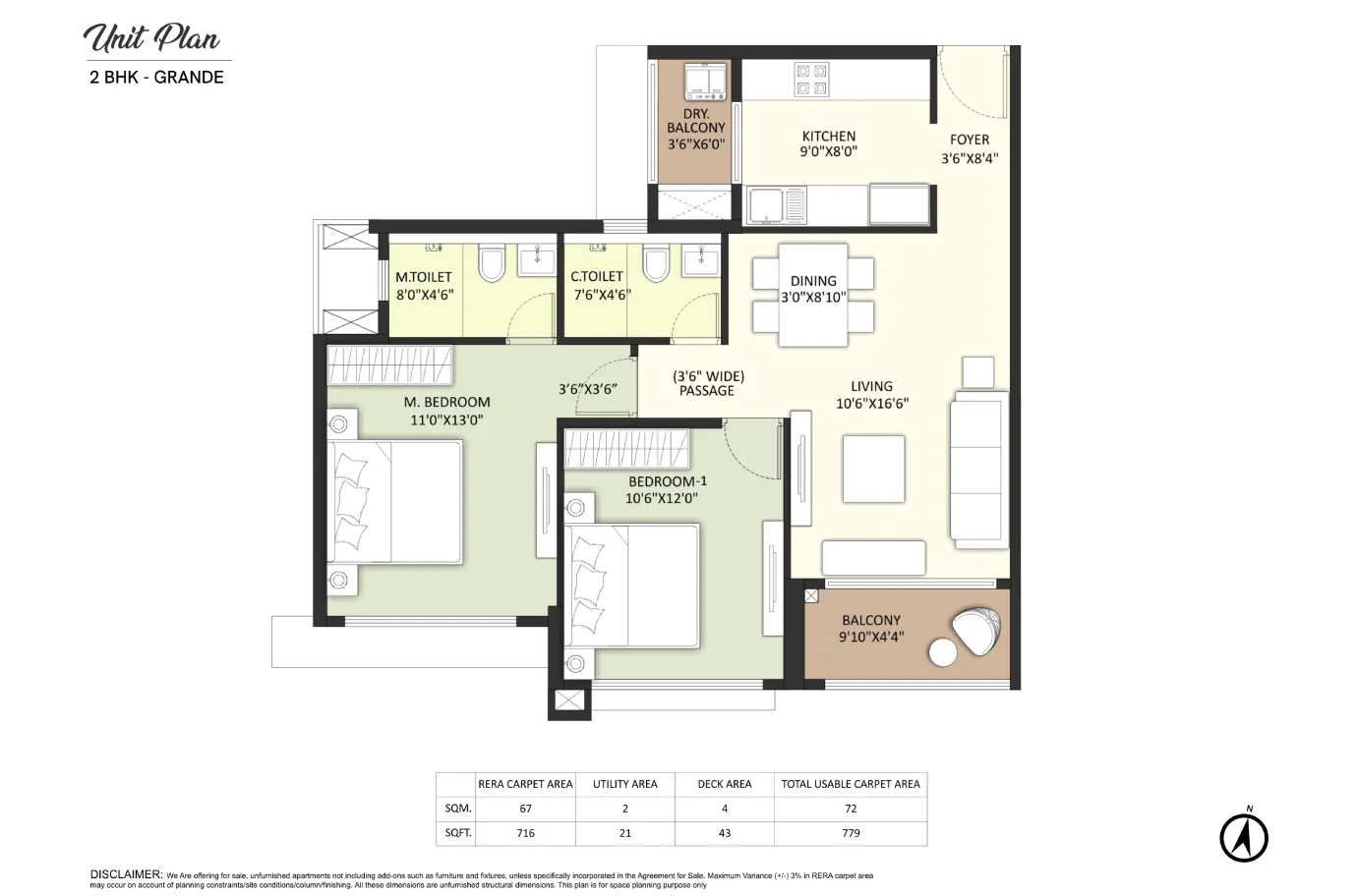 Joyville Vyomora 2 BHK Grand Floor Plan