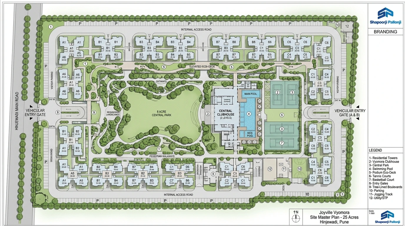 Joyville Vyomora Master Layout & Macro Site Plan Hinjewadi Phase 1, Pune